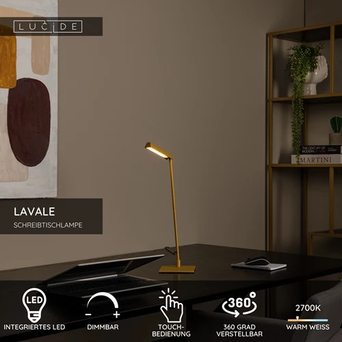 Lucide LAVALE - Schreibtischlampe - LED Dim. - 1x3W 2700K - Ockergelb - USP